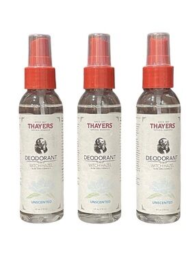NewThayers Unscented Witch Hazel Deodorant Aloe Vera Formula 4 oz each Lot of 3